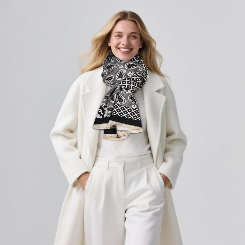 EXTREE Scarfs for Women Pashmina Silky Shawl Wrap for Evening Dressing Blanket Open Front Poncho Cape - Image 5